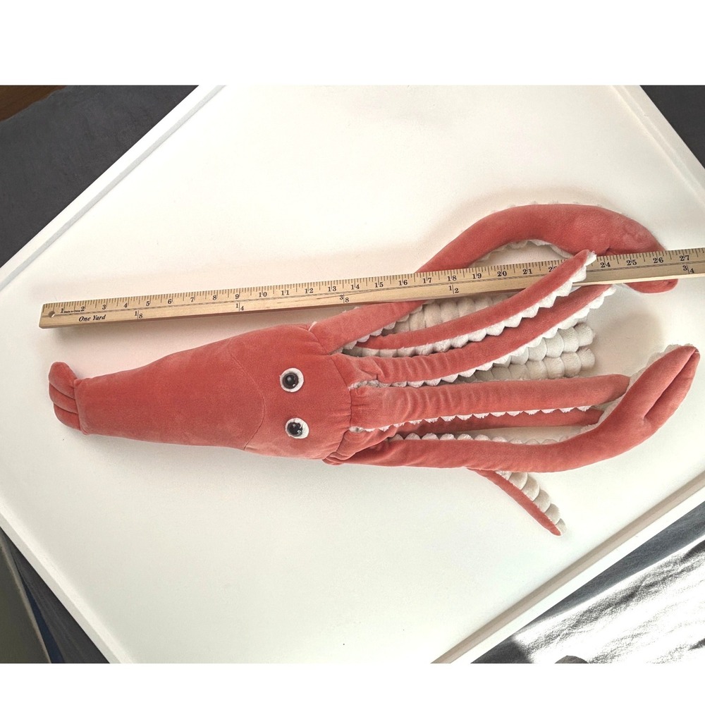Portland Plush Sebastian Giant Squid Coral Pink Large 27" Stuffed Animal - Picture 9 of 9